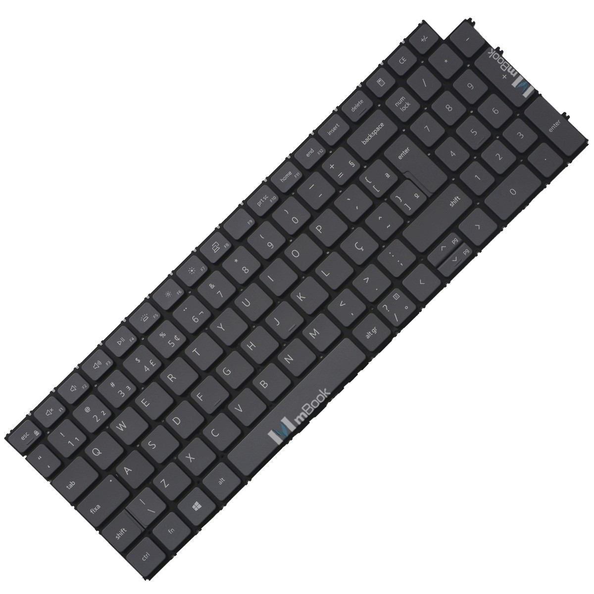 Teclado compatível com Dell Inspiron 15 5510 Cinza Com Led Teclado compatível com Dell Inspiron 15 5510 Cinza Com Led