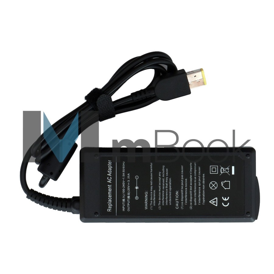 Fonte Para Lenovo 20v - 3.25a - Pino Quadrado, Retangular