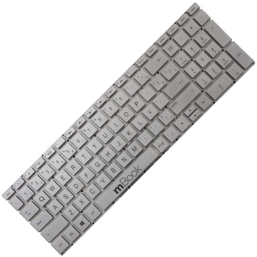 Teclado para HP Pavilion 17-CA1055CL, 17-CA1061NR Cor Prata