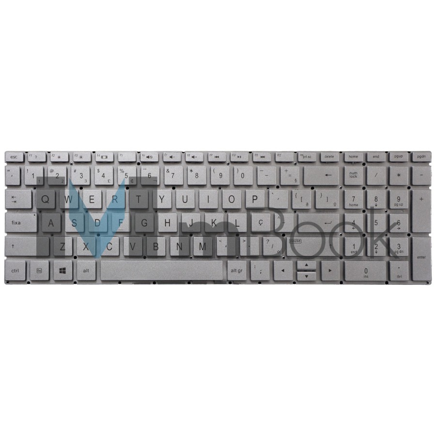 Teclado para HP Pavilion 17-CA1055CL, 17-CA1061NR Cor Prata