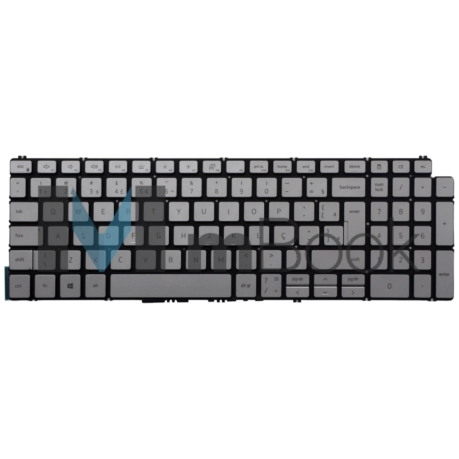 Teclado para Dell Inspiron 15-5584, 3501, 3505 Cinza Led BR