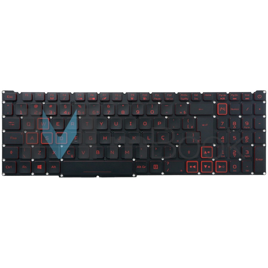 Teclado para Acer Nitro 5 AN517-54-75F2 Layout BR