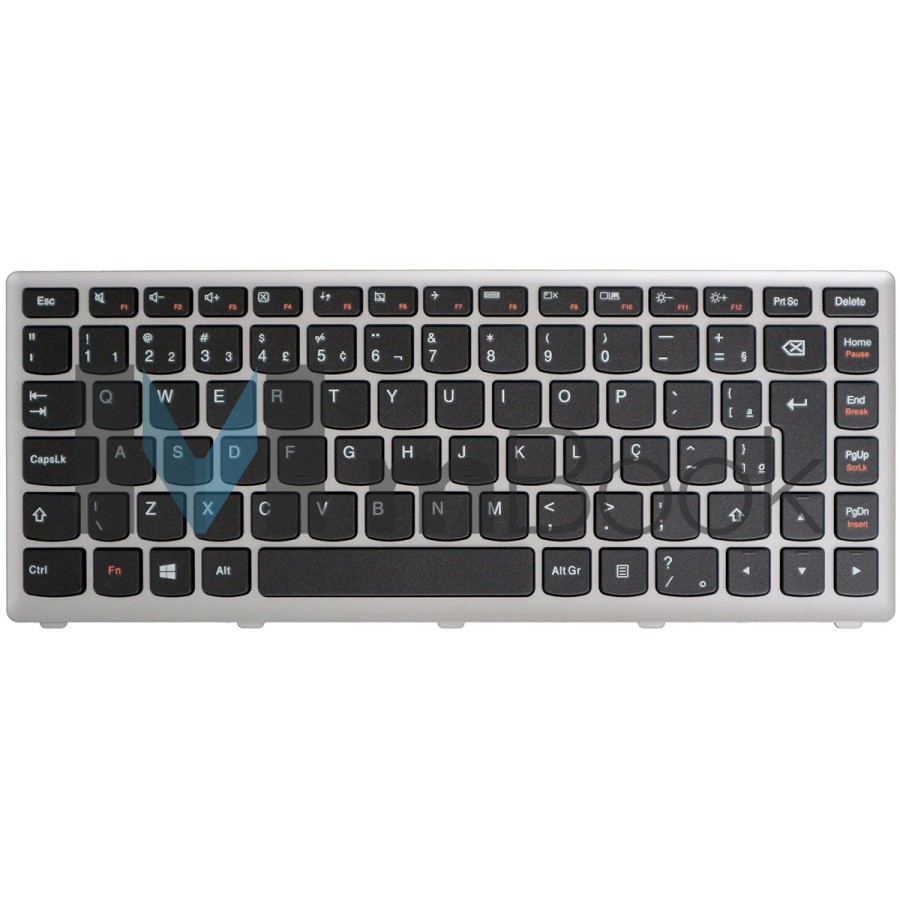 Teclado para Lenovo Ideapad P400 Series Moldura Cinza