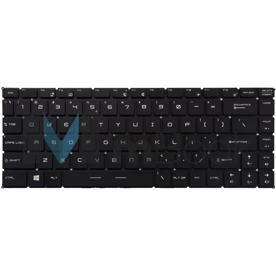 Teclado para MSI PS63 Modern 8RC Preto US LED, 