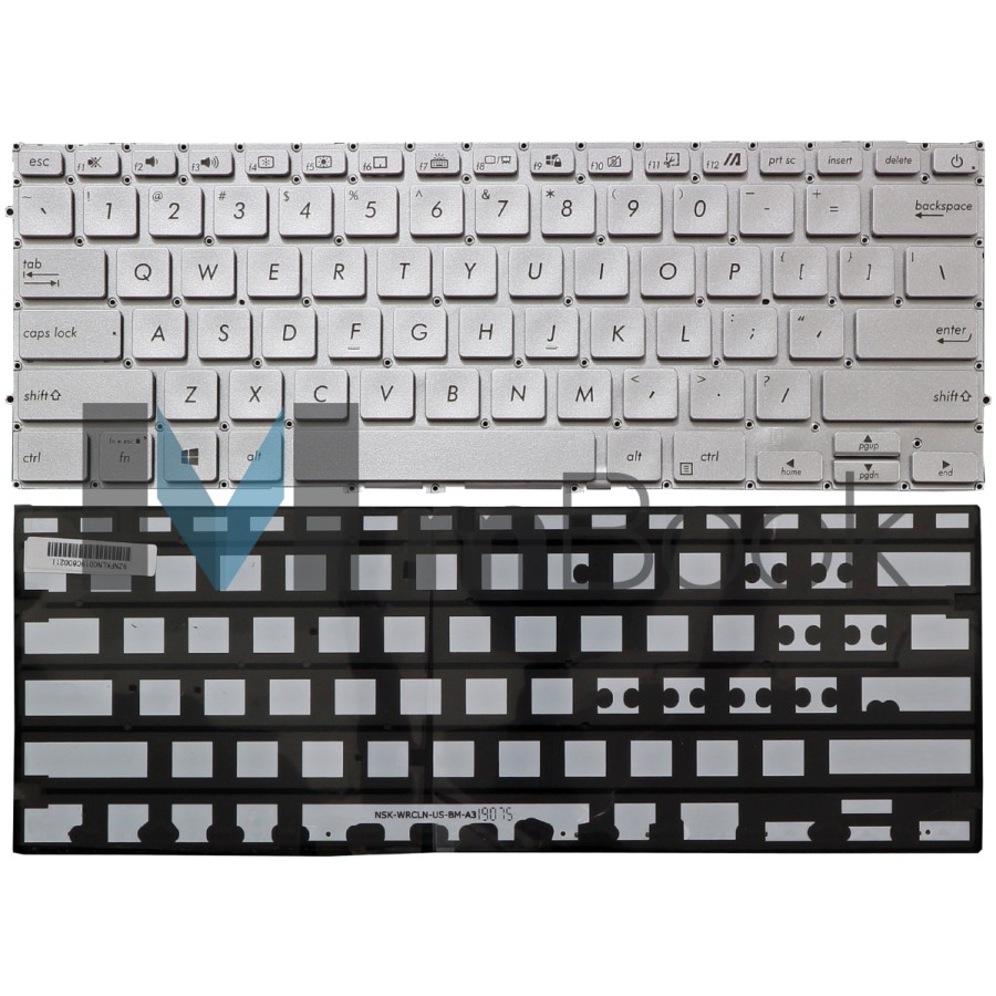 Teclado para Asus 9Z.NFKBN.K01 Prata US Led