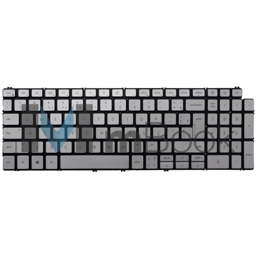 Teclado para Dell SG-98501-XUA Prata Com detalhes estéticos