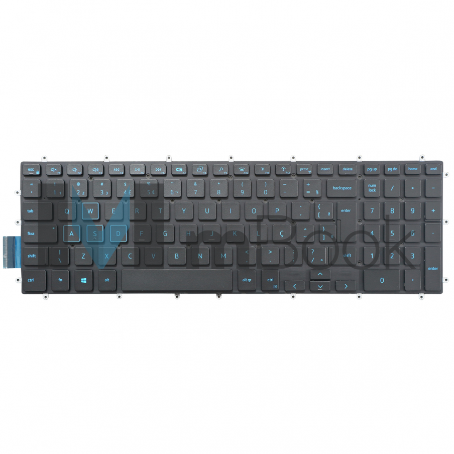 Teclado para notebook Dell Inspiron 7566 Azul Com LED