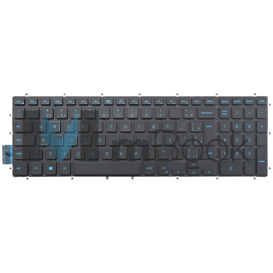 Teclado para Dell compatível com 1DP67 Led Azul Com detalhes