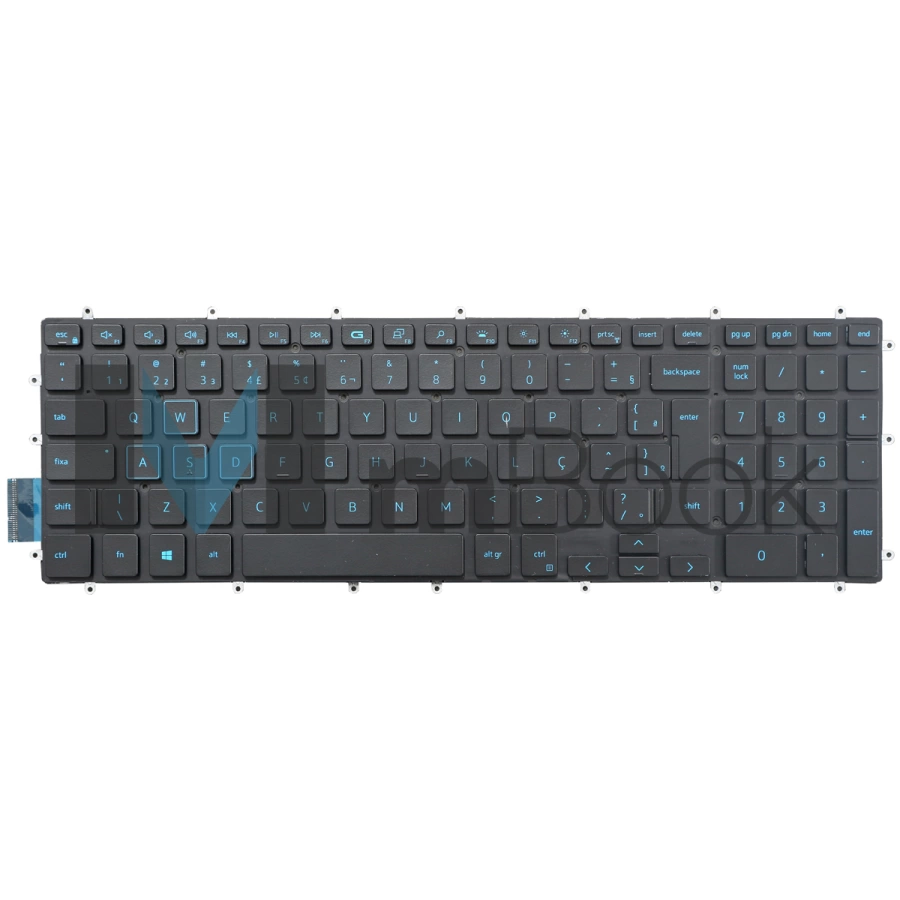 Teclado para Dell Inspiron 7779 Led Azul Com detalhes