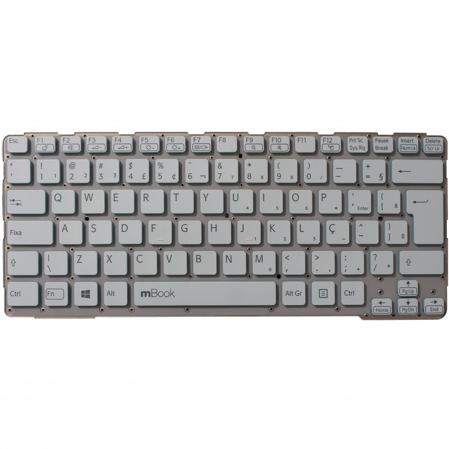 Teclado para Sony Vaio Sve14a16fbw Branco BR com Ç