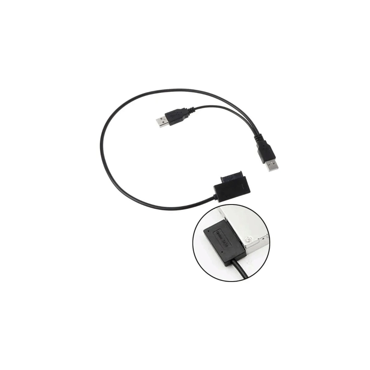 Cabo Sata Usb 2.0 Adaptador Cd,dvd Notebook para Dual Usb, 