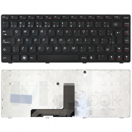 Teclado Notebook Lenovo Ideapad Z370 Z470 Br Com Ç Preto