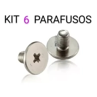 Kit com 6 unidades de parafusos para dobradiça de notebooks Kit com 6 unidades de parafusos para dobradiça de notebooks