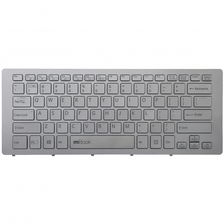 Teclado para Sony compatível C/ 149264921US Silver US C/ LED