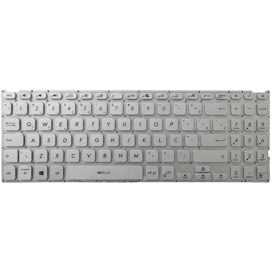 Teclado para Asus M515 Cor Prateado Layout BR