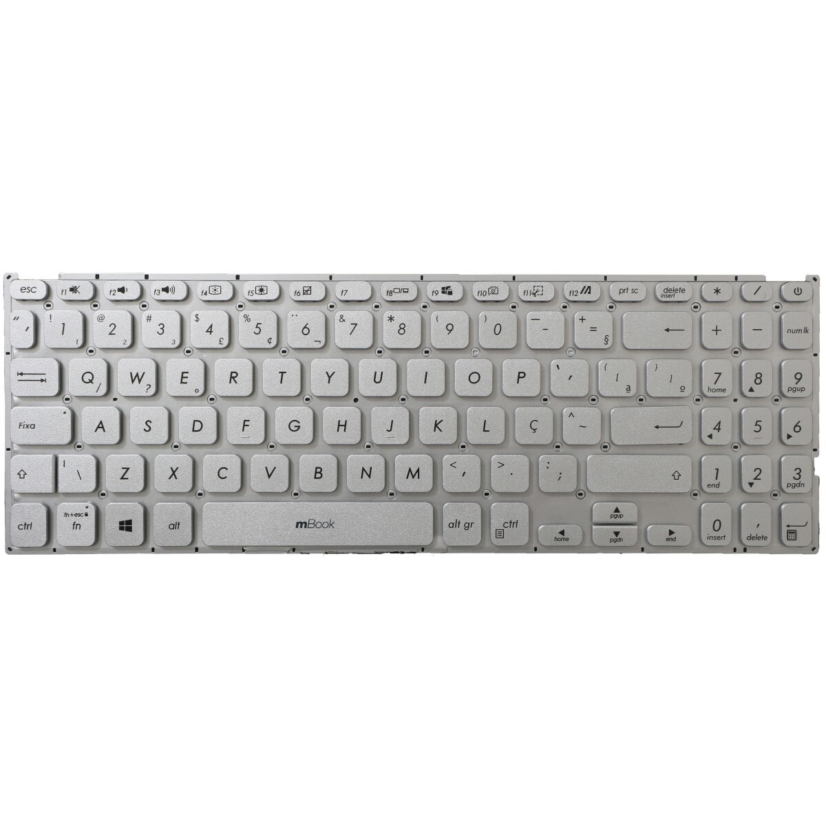 Teclado para Asus M515D Cor Prata Layout BR, 