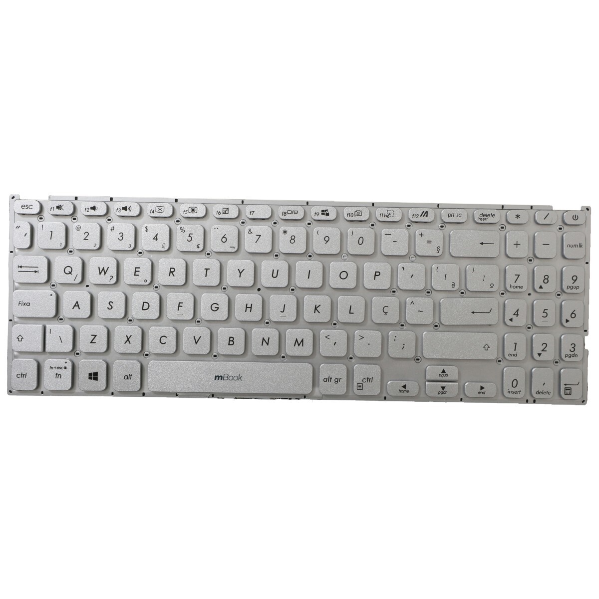 Teclado para Asus M515DAP Prateado Layout Layout BR, 