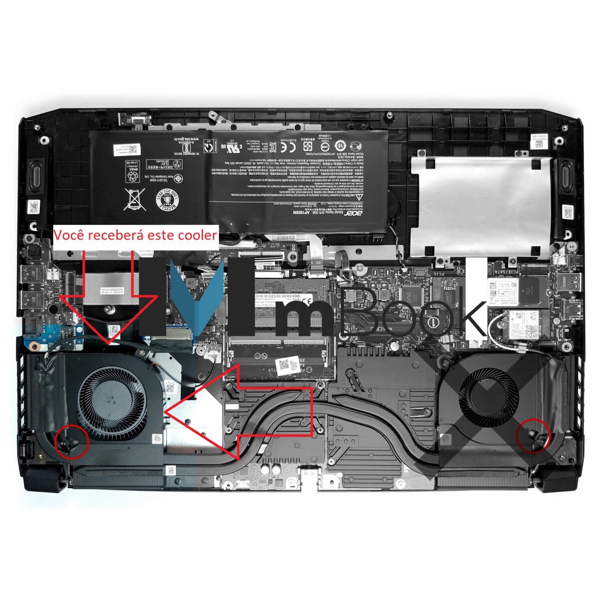 Cooler Ventoinha Para Acer Nitro 5 An515-55 Lado esquerdo, 