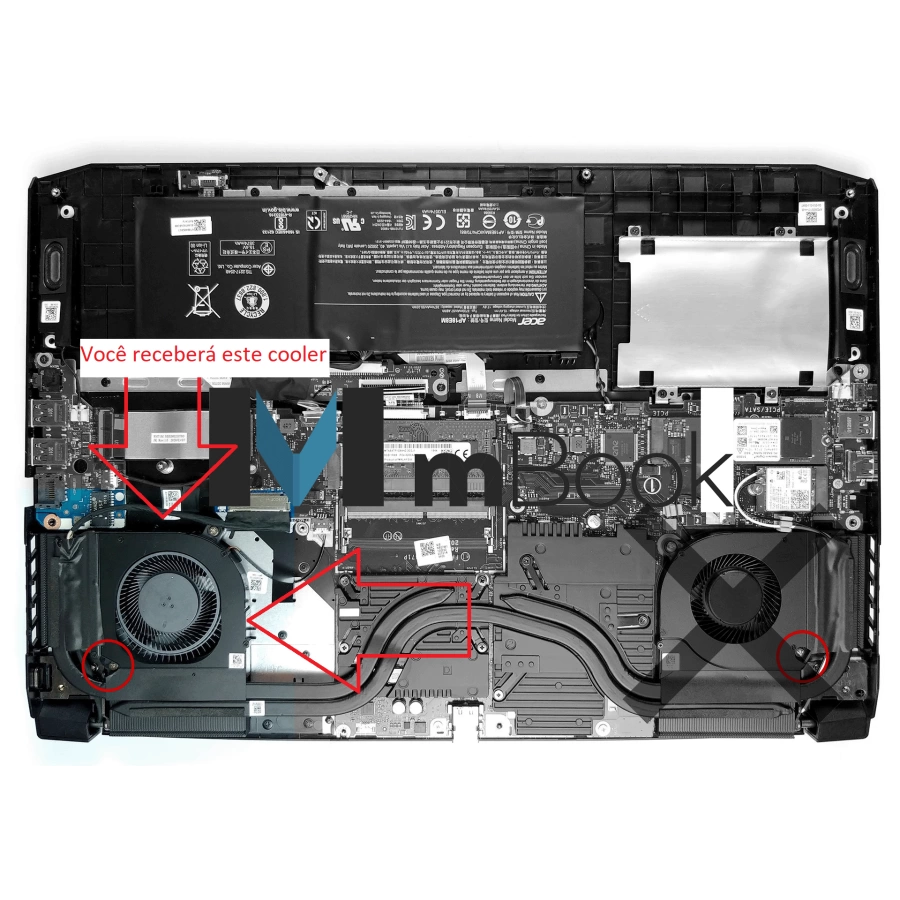 Cooler Ventoinha Para Acer Nitro 5 An517-52 Lado esquerdo