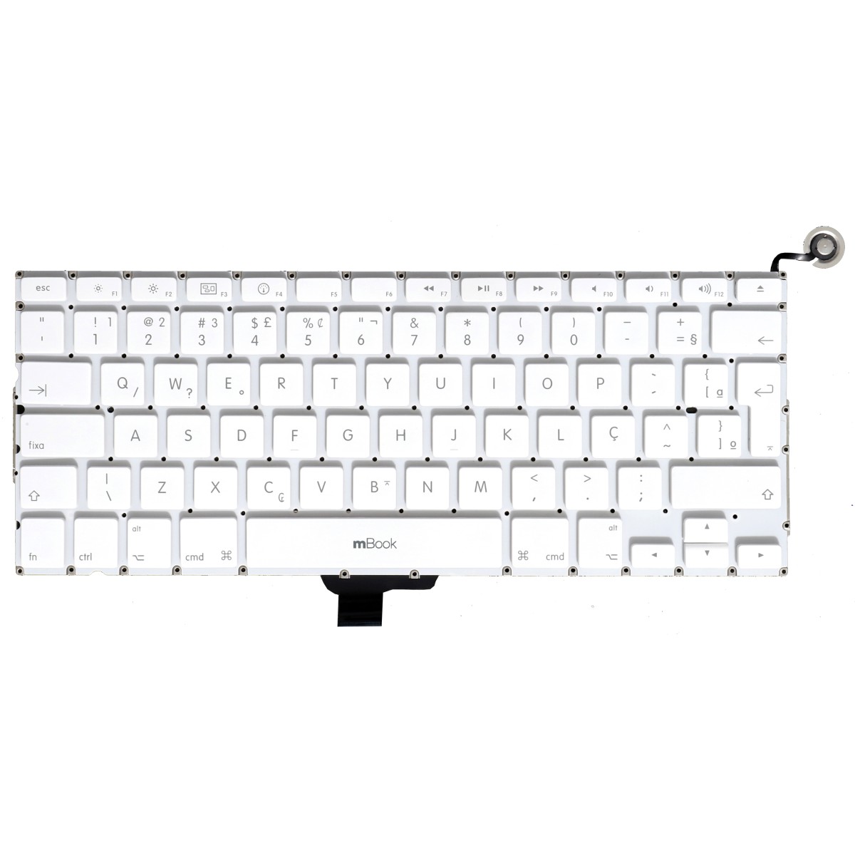 Teclado compatível com Macbook White 2009 A1342 BR Ç, 