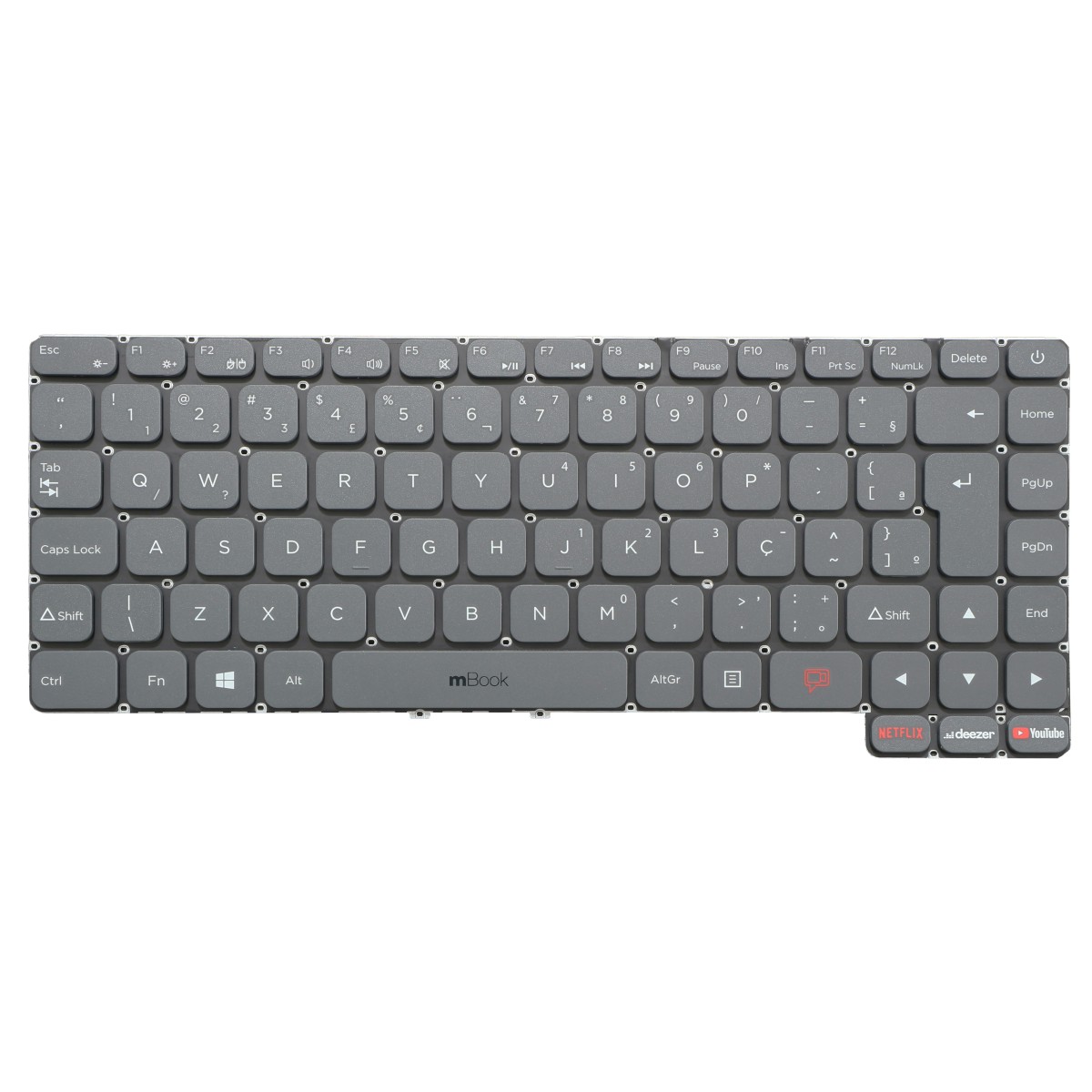 Teclado Para Positivo Motion C4120f C4128e C41tei Cinza, 