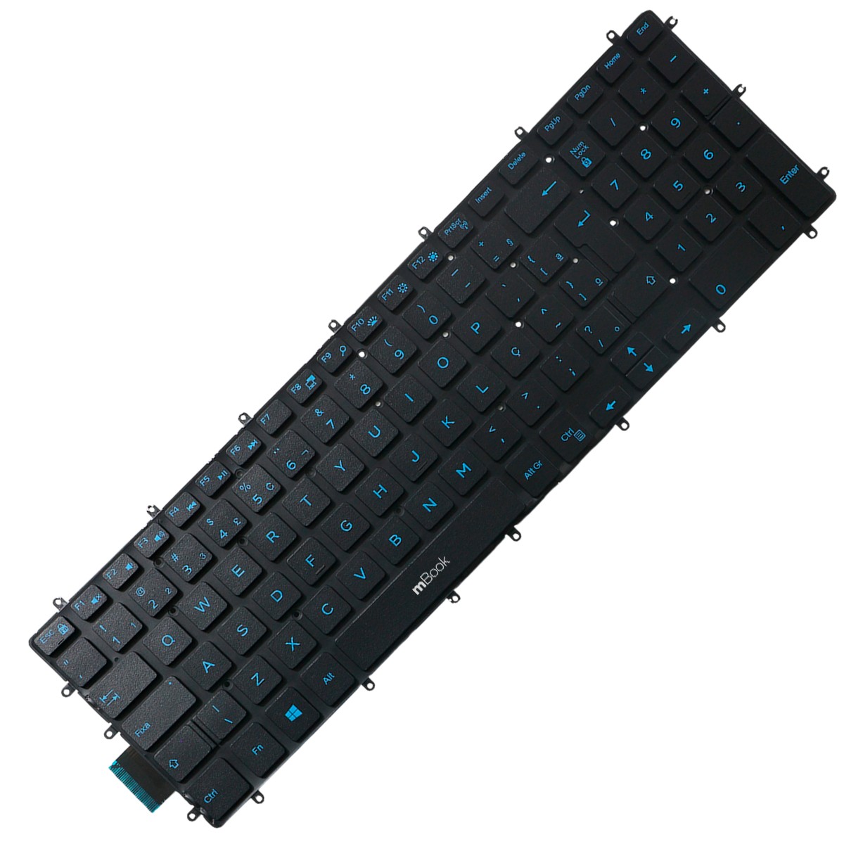 Teclado para notebook Dell PT1NY Azul Com LED