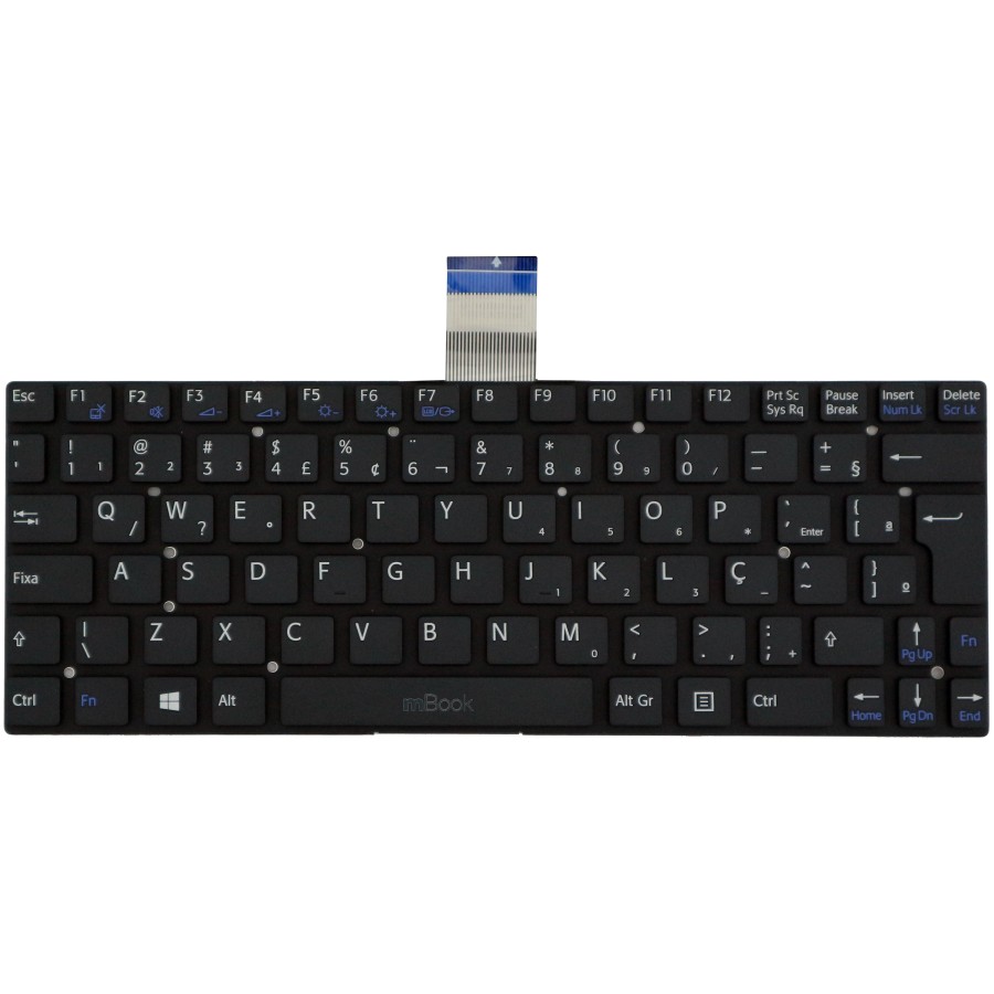Teclado Para Netbook Sony Svt111a11x Svt11125cbs Preto Com Ç