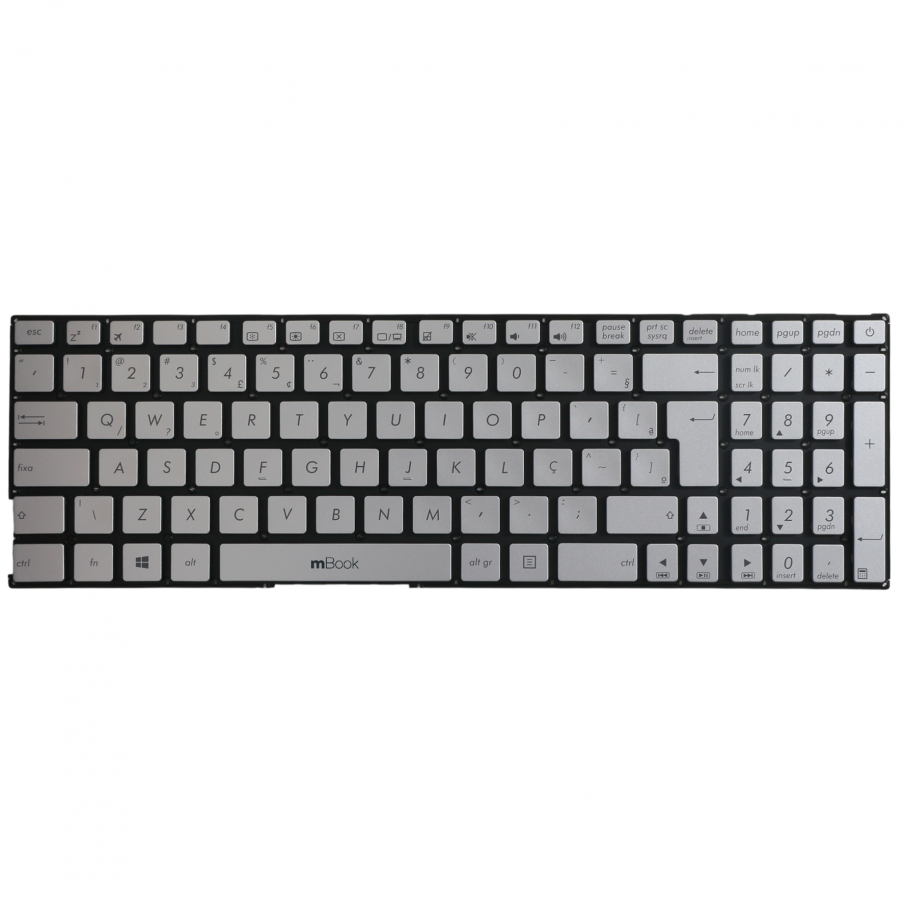 Teclado para Asus compativel com PN asm18l56pa6g50 Prata Br