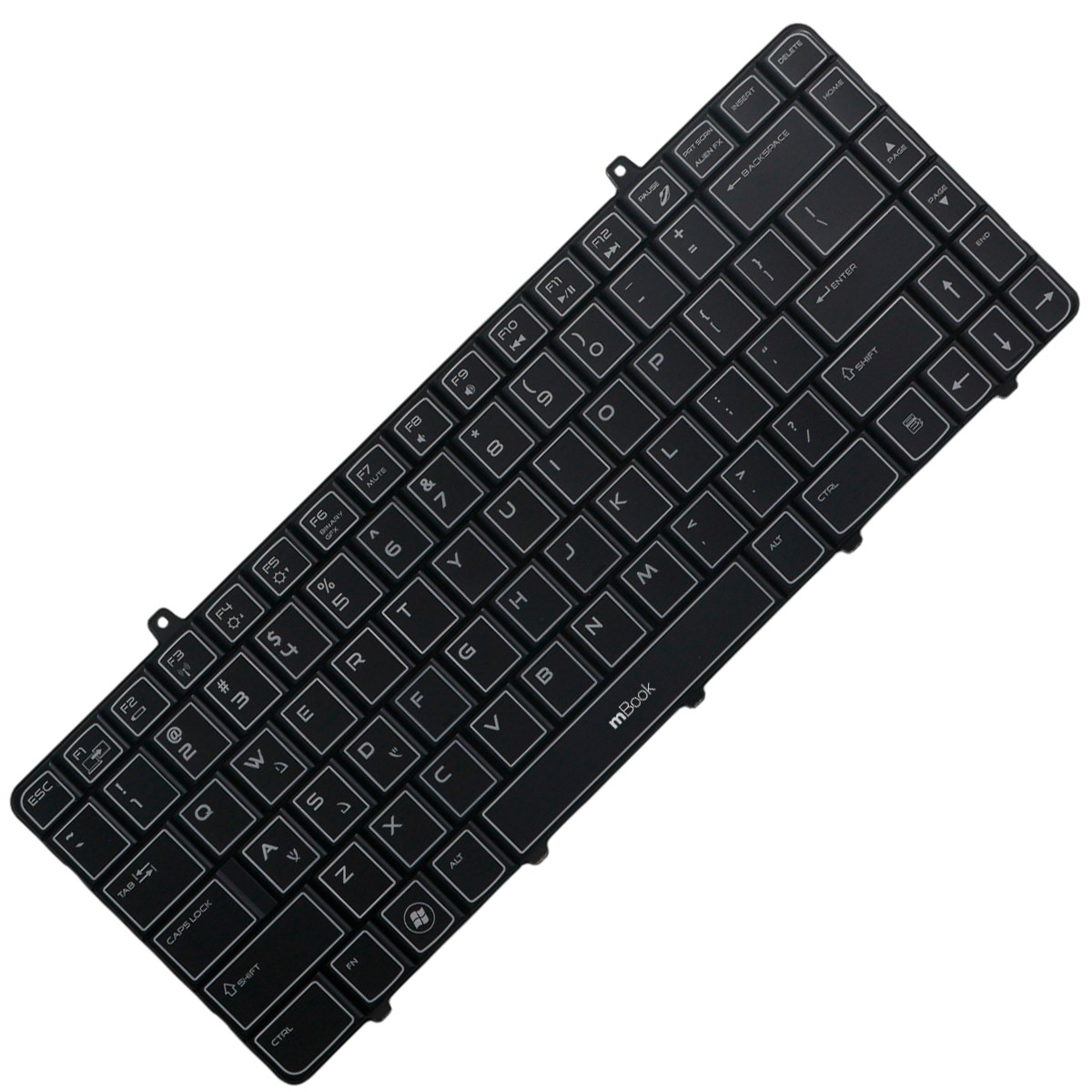 Teclado mBook para Dell compatível com v109002cs1 US Com LED