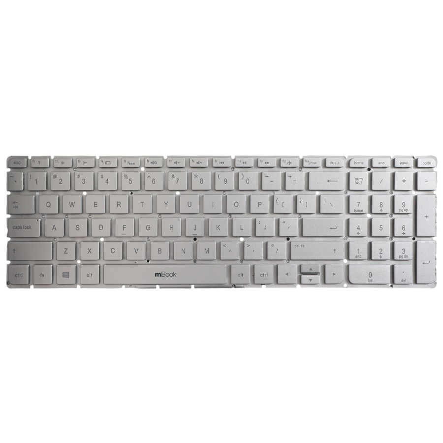 Teclado Para Hp Pavilion 15-aw050ca 15-au062nr Prata Com led, 