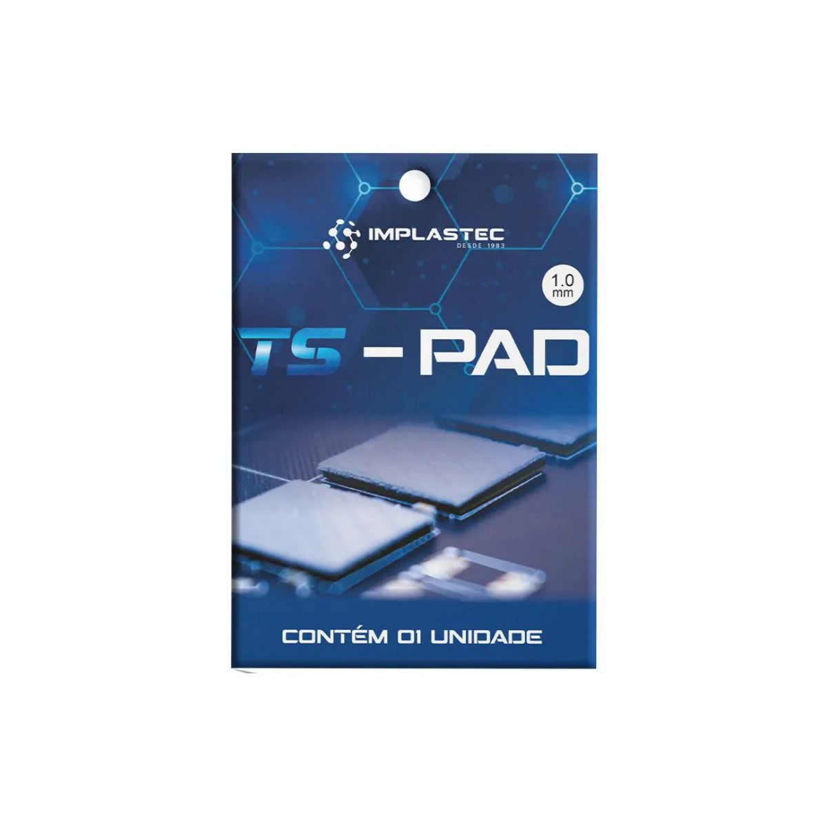 Thermal PAD Alto Desempenho 12,8 W/m.K 100 X 100MM X 1,0MM Implastec TS-PAD, 