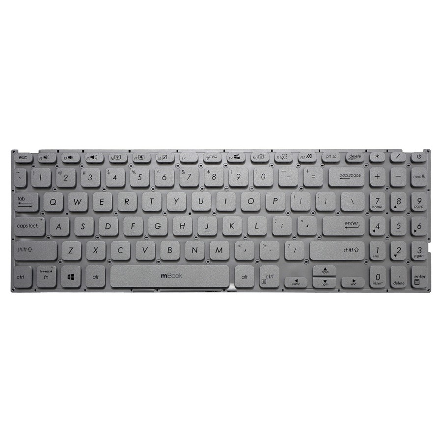 Teclado para Asus R515SA R515MA Layout US Cor Prateada