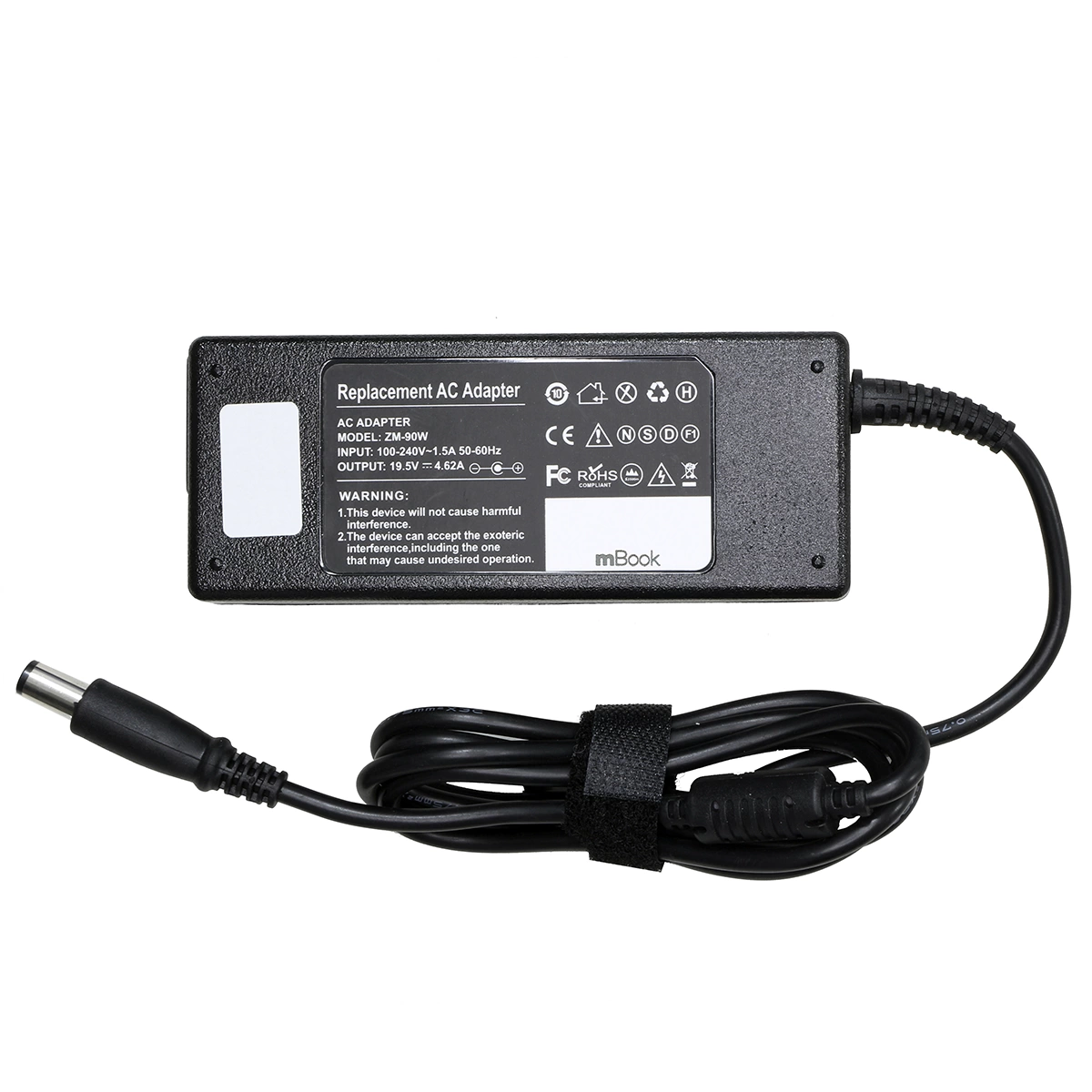 Fonte para notebook Dell W12C 19.5v 4.62a 90w, 