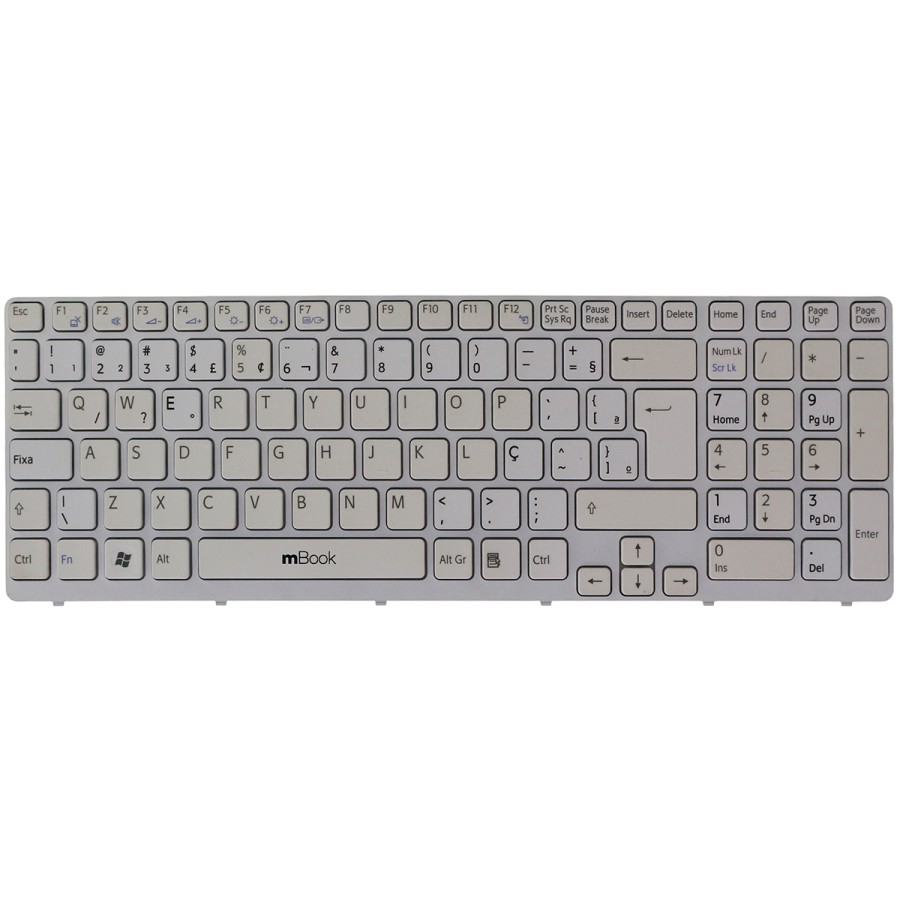 Teclado P/ Sony Vaio Sve151j13l Sve151j11l Branco C/ Frame