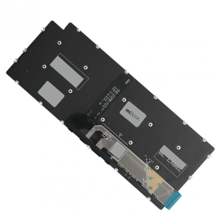 Teclado mBook para Dell Inspiron 14 7490 BR Prata com LED