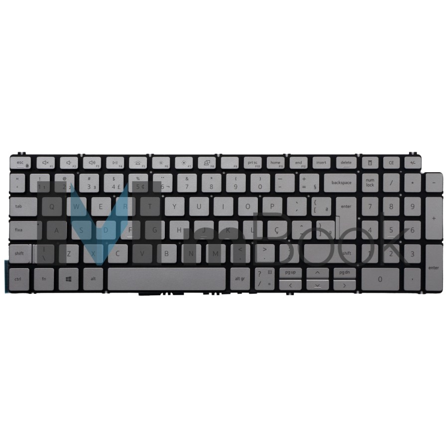 Teclado Para Dell Inspiron 15 5590 Cinza Com Led Br Ç
