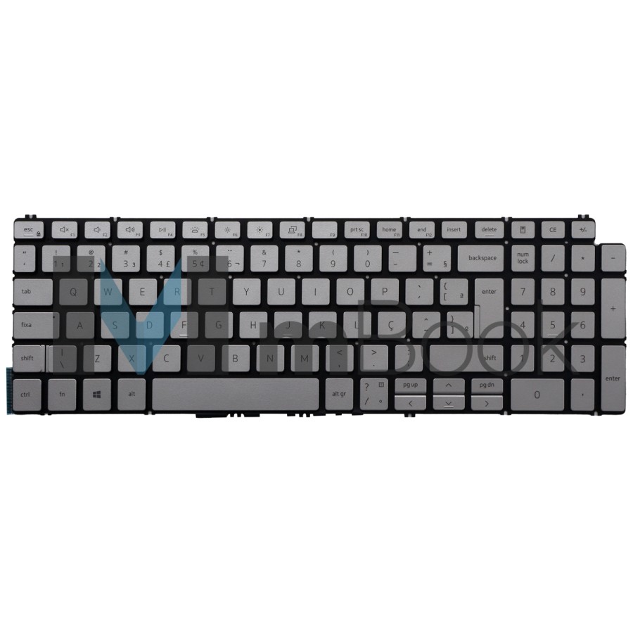 Teclado Para Dell Inspiron 15 5590 Cinza Com Led Br Ç