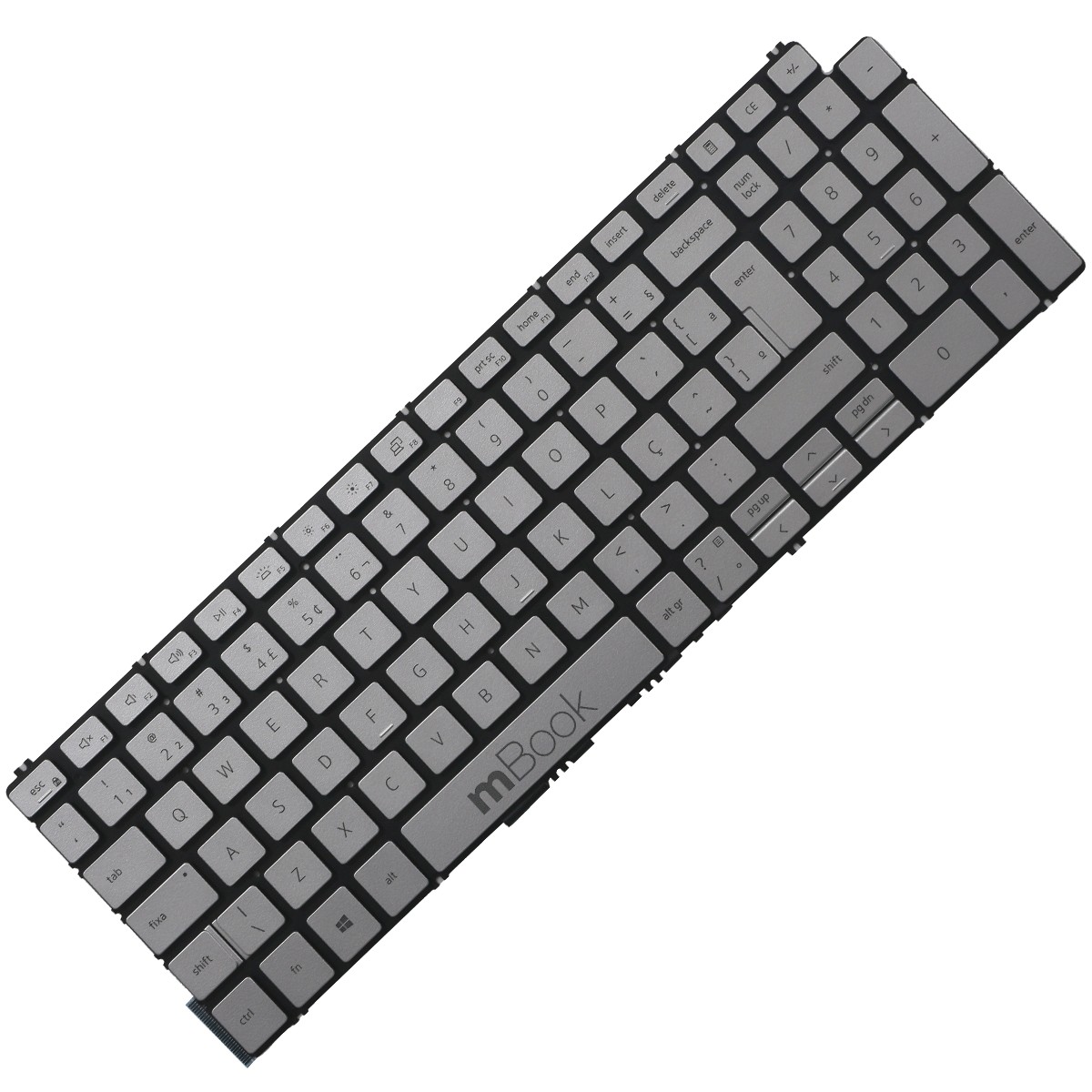 Teclado Para Dell Inspiron 15 5590 Cinza Com Led Br Ç