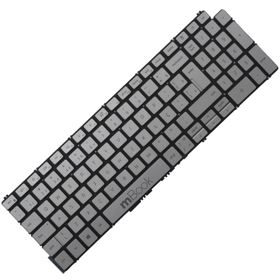 Teclado Para Dell Inspiron 15 5590 Cinza Com Led Br Ç