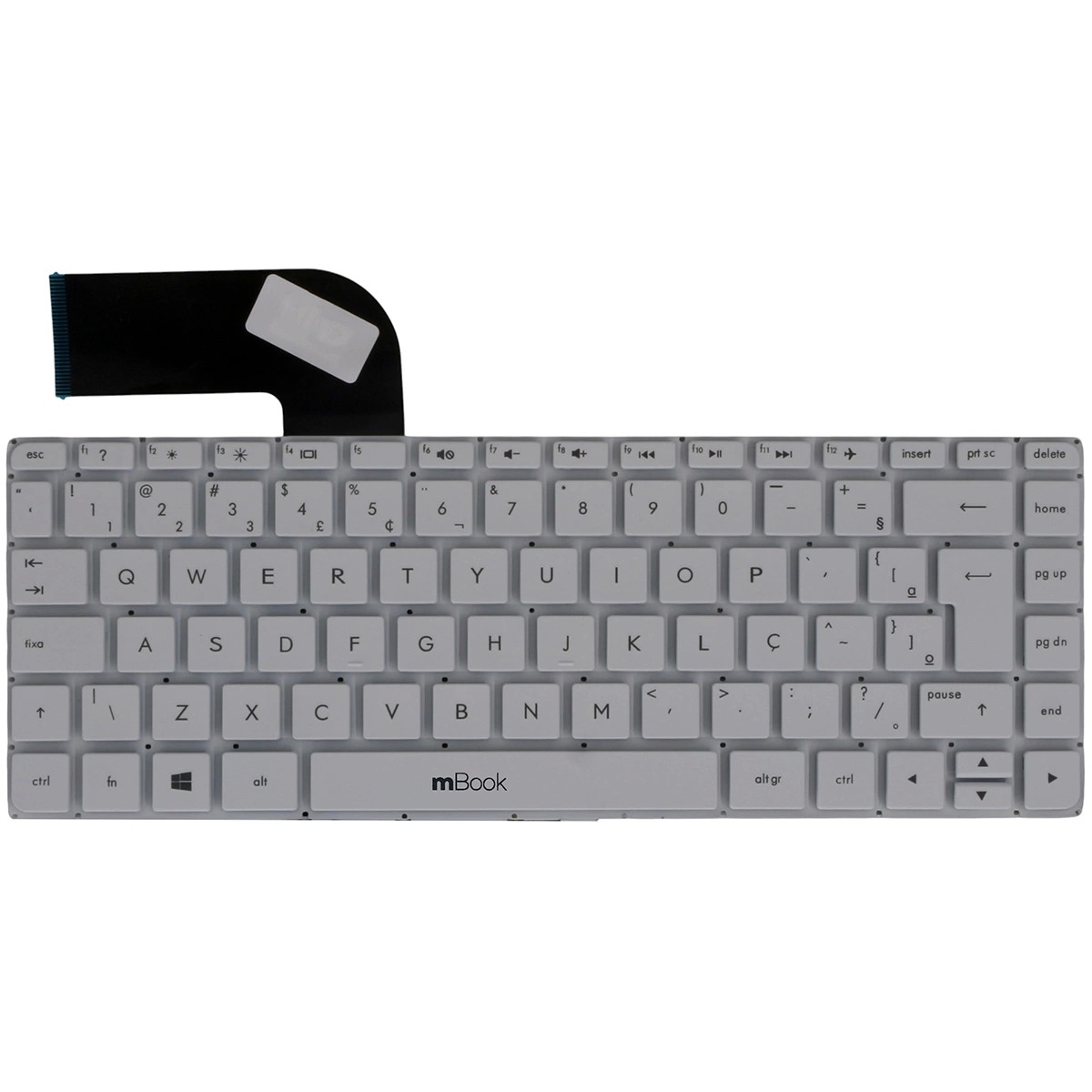 Teclado Para Notebook Hp 14-v061br 14-v062br Branco Br Com Ç, 
