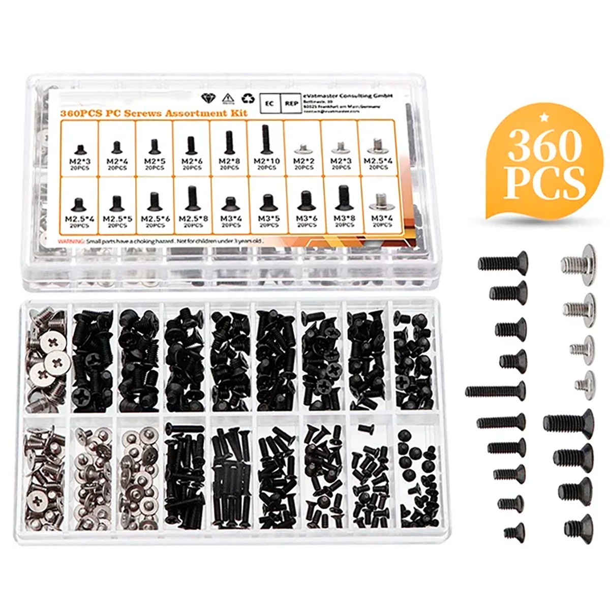 Kit com 6 unidades de parafusos para dobradiça de notebooks
