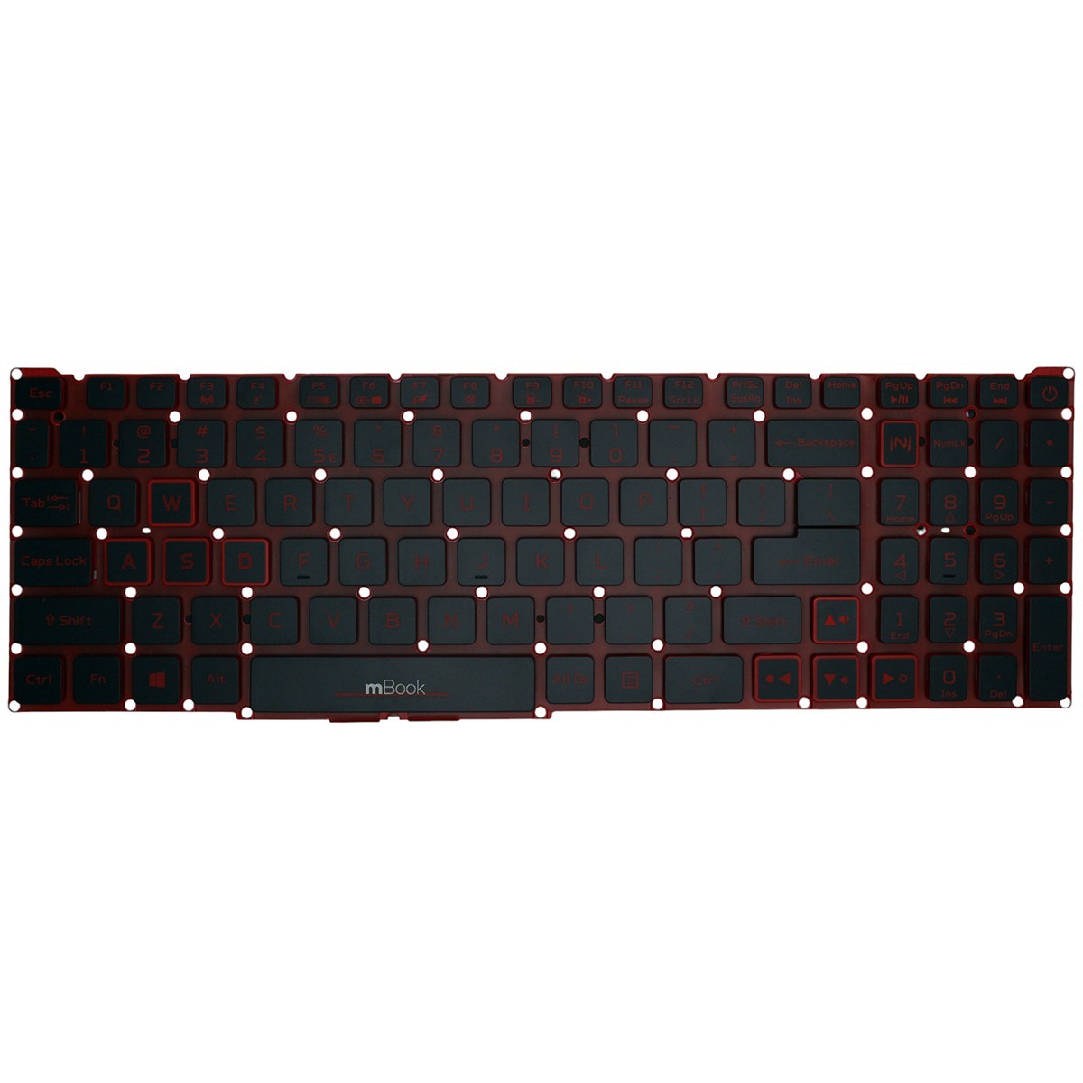Teclado para Acer Nitro compatível com pk132wv1b00 US C/ Led, 