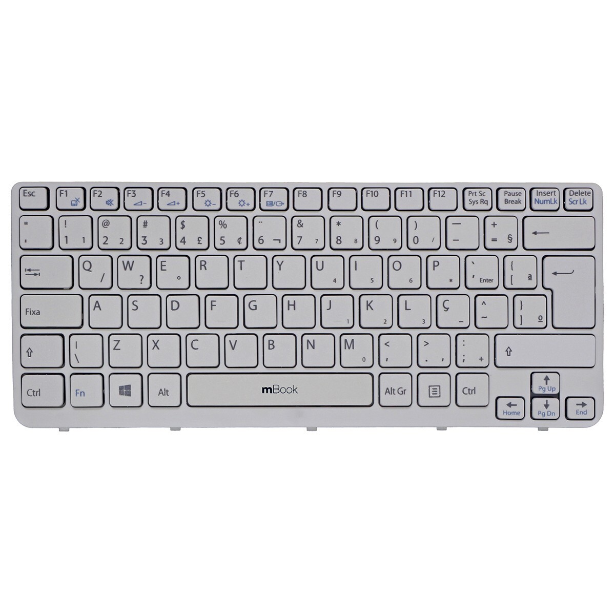 Teclado Sony Vaio Sve14112fxw Sve14114fxb Branco Com Frame, 
