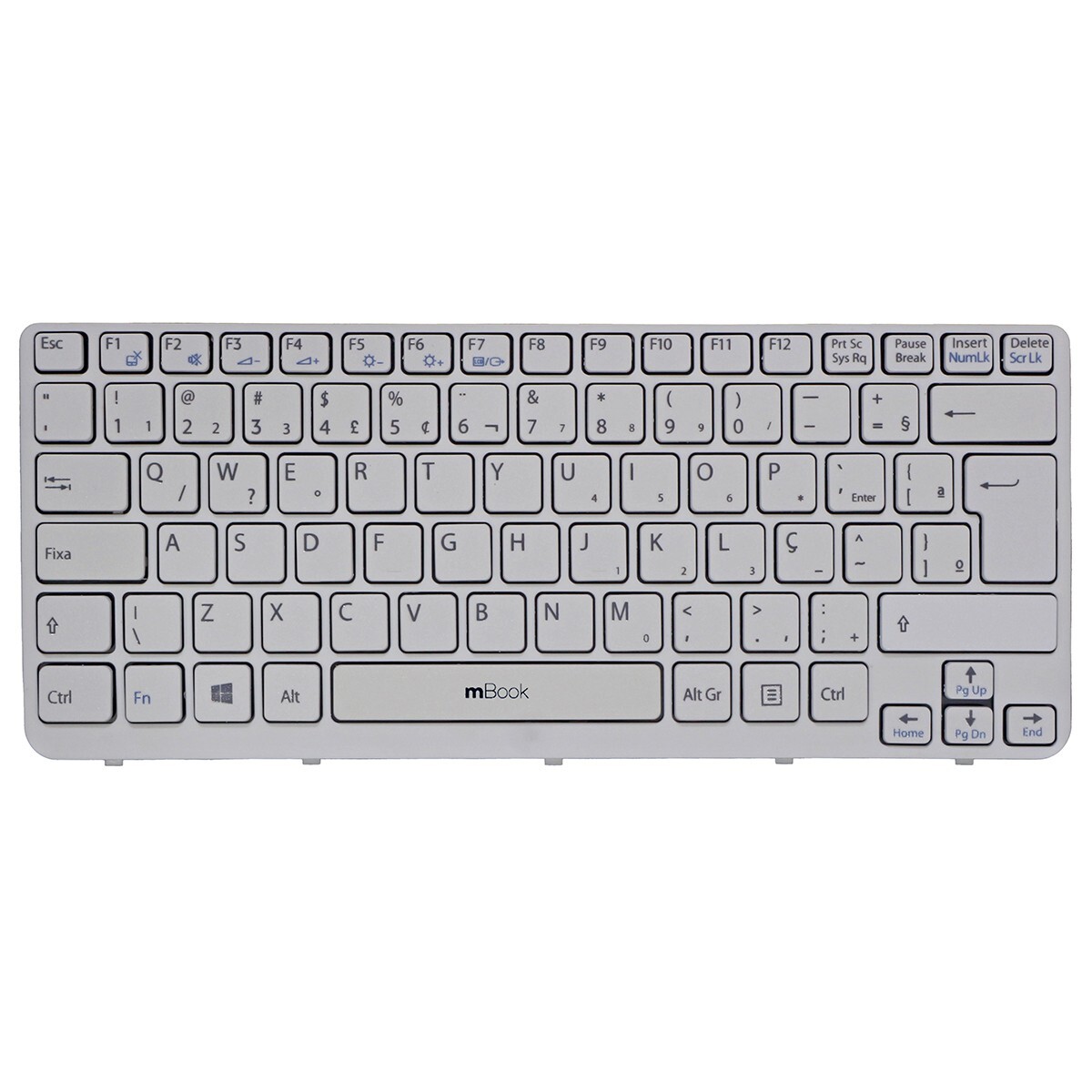 Teclado Sony Vaio SVE14125CXW SVE14126CXB Branco Com Frame, 