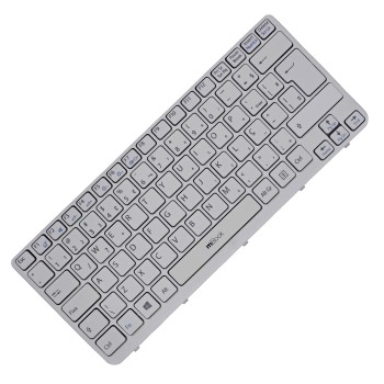 Teclado para Sony Vaio SVE141D11X Branco Com Frame, 