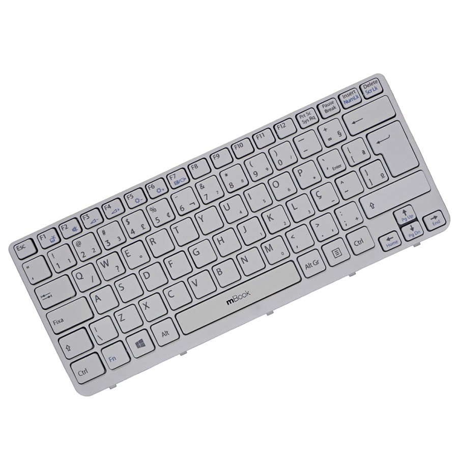 Teclado Sony Vaio SVE1411DFXB SVE14132CXP Branco Com Frame
