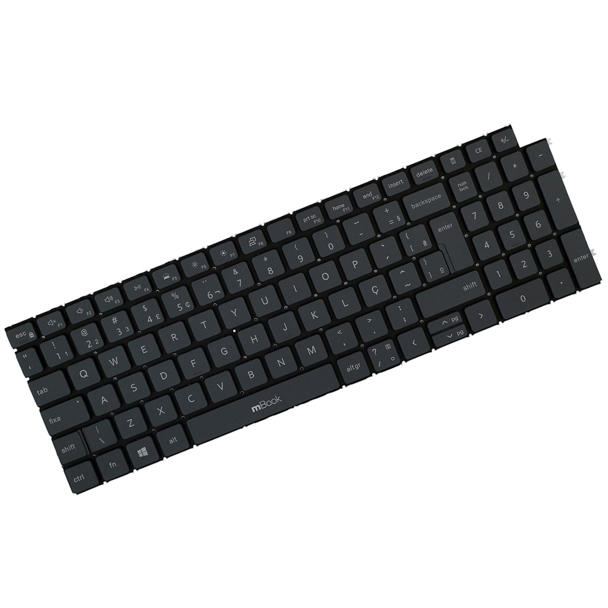 Teclado compatível com Dell Inspiron 7510 7610 Cinza Com Led