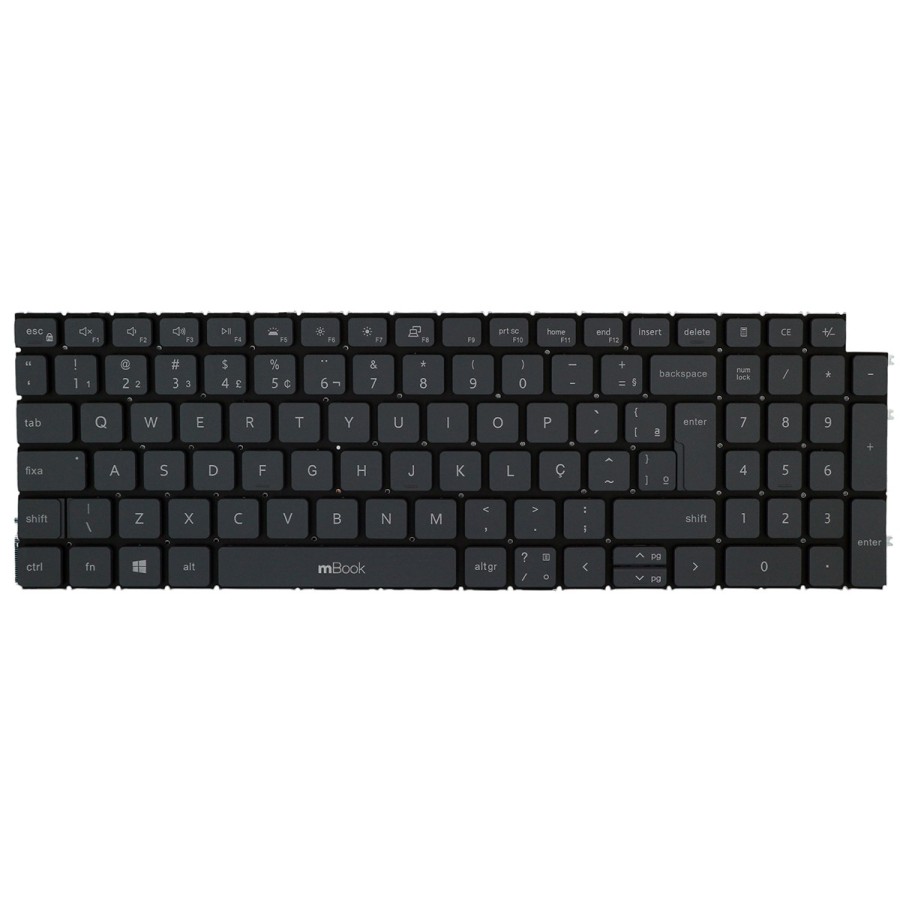 Teclado para Dell P112f Cinza Com Led, 