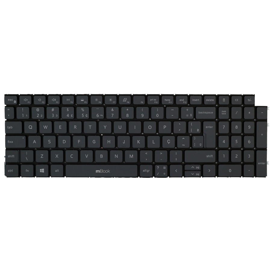 Teclado compatível com Dell Inspiron 15 3510 Cinza Com Led