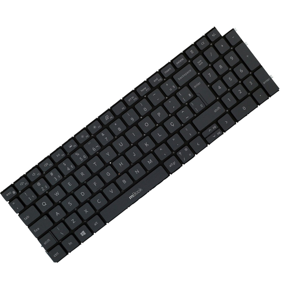 Teclado compatível com Dell Inspiron 15 3510 Cinza Com Led